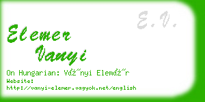 elemer vanyi business card